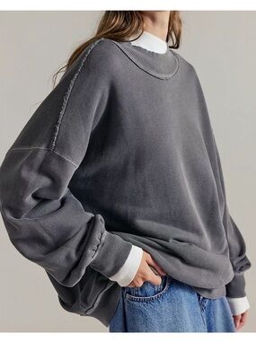 Free People We The Free Palm Springs Pullover - Washed Black - Small - Womens